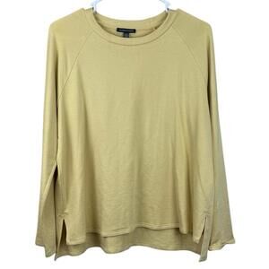 Eileen Fisher Womens‎ Yellow Crewneck  Pullover Knit Organic Cotton Size M